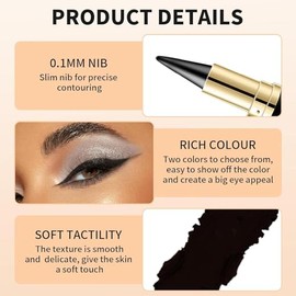 Lápiz Delineador de Ojos en Gel Negro, Delineador de Ojos en Crema a Prueba de Manchas, Lápiz de Negro Mate, Barra, de Mate de Secado Rápido (02#)