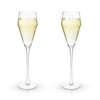 Viski Angled Prosecco Sparkling Wine Glasses, Crystal Clear Long Stemmed