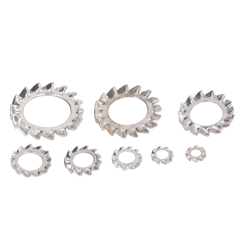 300Pcs External Tooth Star Lock Washer Stainless Steel Starlock Washer