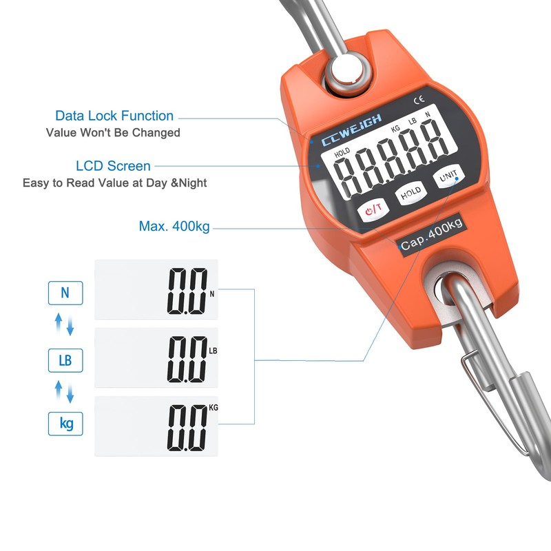 Digital Hanging Scale 881 Lb 400 Kg Hanging Digital Scale,