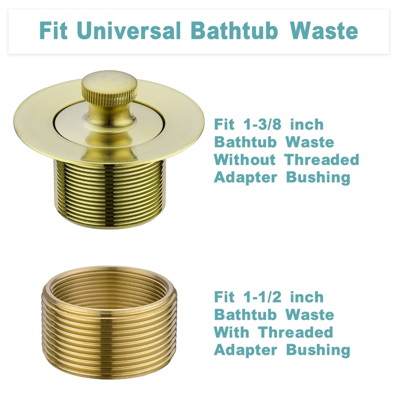 BESTILL Bathtub Drain Kit and Overflow Faceplate, Brushed Gold