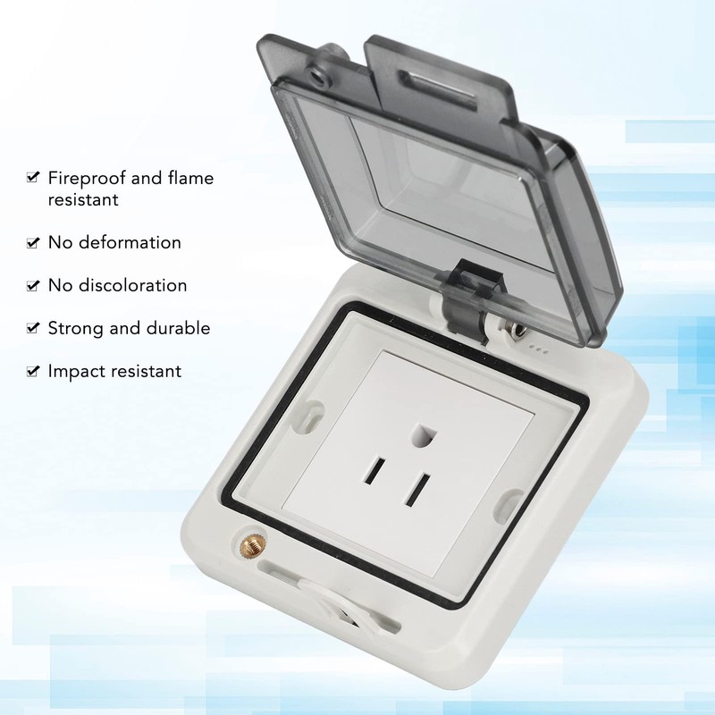 Outdoor Electrical Outlet,IP66 Waterproof Power Socket,127V 15A Outdoor Plug Socket,Universal
