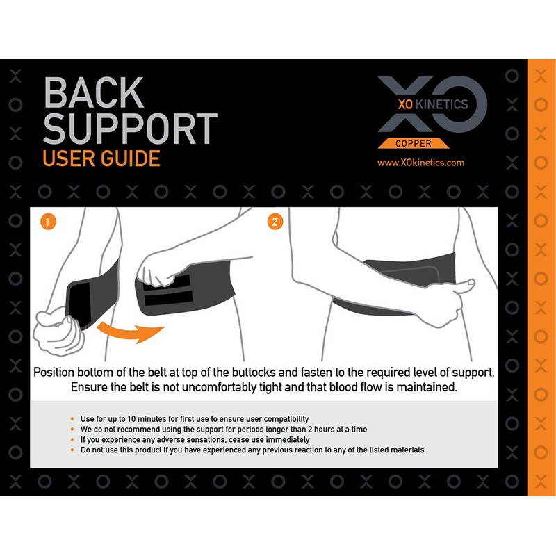 XO Kinetics - Premium Back Support Belt, Lower Back Brace