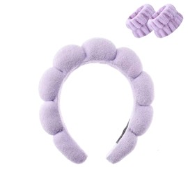 FUZVOL Headbands for Women,Cute Sponge Skincare Spa Headband with Terry Cloth Wristband for Face Washing,Women's Hair&Makeup