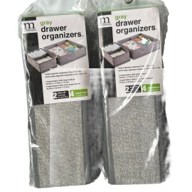 M-design M Design 4S Drawer Organizers, Set of 2, Grey, Large