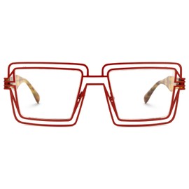 VOOGLAM Stylish Square Blue Light Blocking Glasses for Women Anti UV Eyestrain Eyewear Aethwy GJGM747043-03