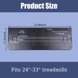 DigNew Bamboo Treadmill Desk Attachment, Adjustable Ergonomic Notebook Mount Stand for Treadmills with Locking Straps, Universal Fit for Treadmills Within 33"(Black)