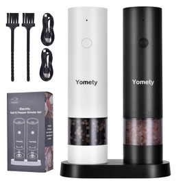 Electric Salt and Pepper Grinder Set Rechargeable Salt and Pepper Grinder Set with Adjustable Coarseness, Salt and Pepper Shakers for Kitchen Appliances
