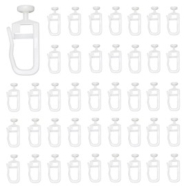 HAFRILY 100Pcs Curtain Hooks Plastic Curtain Glider Hooks 7 mm Sliding Track Glider Hooks for Window Door Shower Curtains