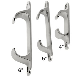 NRC&XRC 4/5/6inch Boat Cleat Line Straight Bow Chock Silver Marine Stainless Steel 316 Boat Dock Cleat Chock Accessories Straight Cable Guide,Free Fastener (4inch)