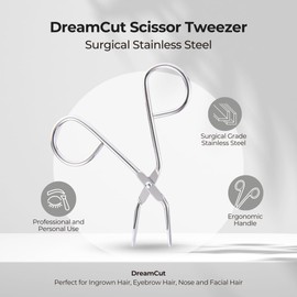 DreamCut Scissor Tweezer - Surgical Stainless Steel, Perfect for Ingrown Hair, Eyebrow Hair, Nose and Facial Hair