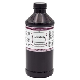 LorAnn Oils Strawberry Bakery Emulsion: True Essence, Ideal for Boosting Fruit Tones in Cakes, Cookies & Desserts, Gluten-Free, Keto-Friendly, Extract Substitute Essential for Your Kitchen, 16 Oz