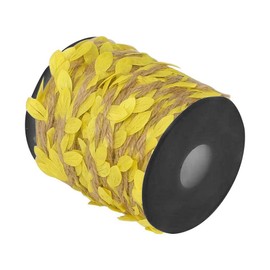 Shiwaki 2PCS Jute Twine with Leaf, 33 Feet Leaf Ribbon with Coil for Wedding Home Garden Decoration - Yellow