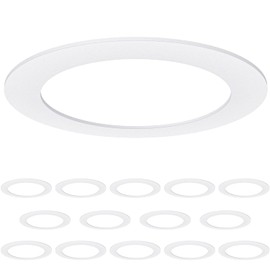 Sunco 14 Pack Goof Ring for 6 Inch Recessed Lights White Can Light Goof Trim Ring, Outer Diameter 8.6-inch, Inner Diameter 6.2-inch, Durable Plastic Design, Matte Finish, Flush Mount.