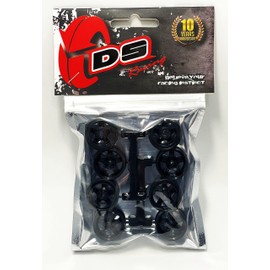 DS Racing 8-Piece Black Wheel Rims Set for Kyosho Mini-Z AWD MA020 MA030 RC 1/24 1/28 Mini-Q DRZ GLD 20mm Diameter (8X Wide Wheels)