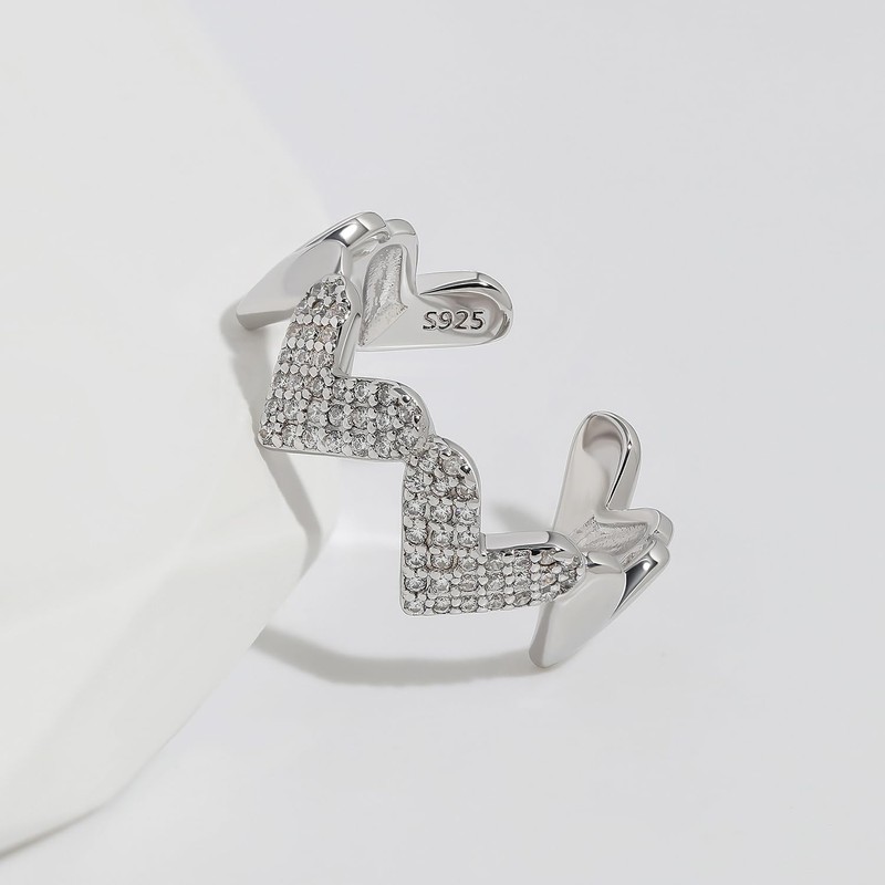 Meissa Silver Heart Thumb Rings for Women Girls Open Back