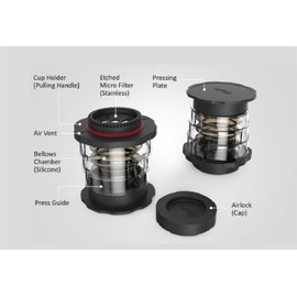 カフラーノ Cafflano コーヒーメーカー フレンチプレス 収納ケース付 ポータブル 微粉が出にくいフィルター ブラック Φ10.8×12cm コンパクト P100-BK