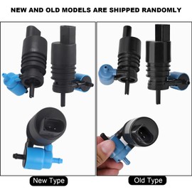 KIMISS 1K6955651 Bomba de limpieza de parabrisas de parabrisas de ventana de automóvil, Bomba de limpieza de parabrisas de líquido limpiaparabrisas de ABS (Negro + Azul）