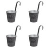 DARO DEKO Metal Hanging Pot, Grey, Diameter 13 cm, Set