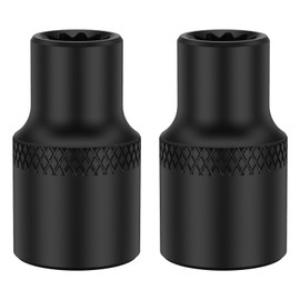 US 2Pcs Truck Brake Caliper Socket for Adb 22x 3/8 Inch Steel Brake Caliper Removal Socket Portable Brake Caliper 11 Point Socket Tool Lightweight for Truck Brake Caliper(black)