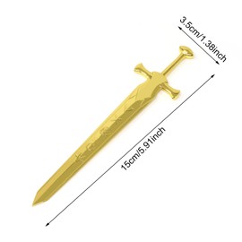 Honbay 1PCS Gold Sword-Shaped Letter Opener Knife Letter Opening Tool Zinc Alloy Envelope Slitter Metal Envelope Opener Sword Envelope Open Tool Mail Opener for School Home Office Mail Supplies