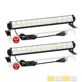 28W LED Shop Light, 5400LM Plug in Garage Light with 6.6 FT Power Cord & Switch, 6000K Daylight White, Plug in LED Work Lighting for Garage, Workshop, Warehouse, Yard, Workbench, basement, 2 Pack