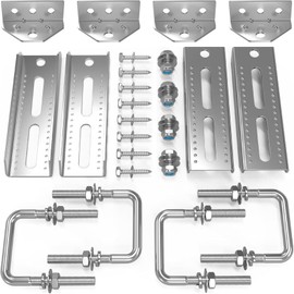 YSMN 4 Pack 8 Galvanized Swivel Top Bunk Bracket Kit for 3x3 2x3 1.5x3 Boat Trailer Crossmember Boat Trailer Bunk Brackets and Square U-Bolts Heavy Duty Cross Components