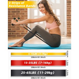 FAOKZE Fitness Bands with 3 Resistance Levels, Resistance Band Set with Door Anchor, Handle, Carry Bag, Instructions for Use, Resistance Bands for Fitness/Stretching/Yoga/Strength Training/Pilates