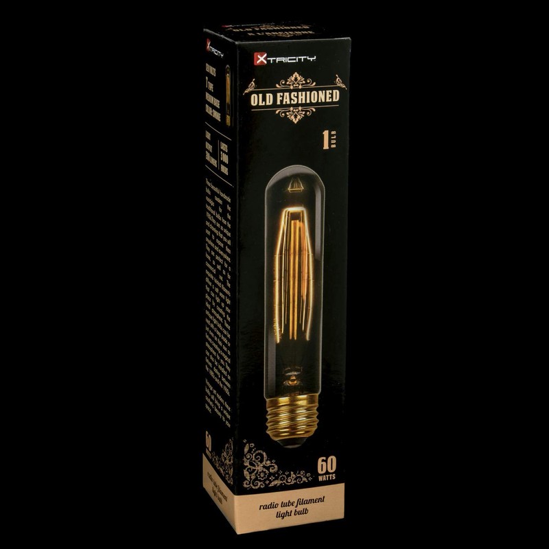 Xtricity T9 Vintage Incandescent Amber Filament Bulb, Radio Tube, Edison