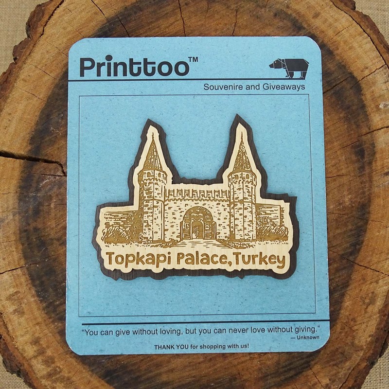 Printtoo Collectibles Topkapi Turkey Souvenir Engraved Wooden Fridge Magnet