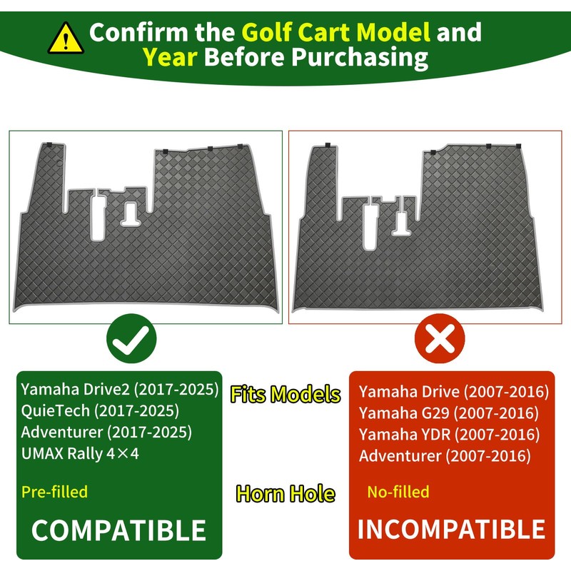 Cartalia Golf Cart Floor Liner Mat 8mm Thick Rubber Full