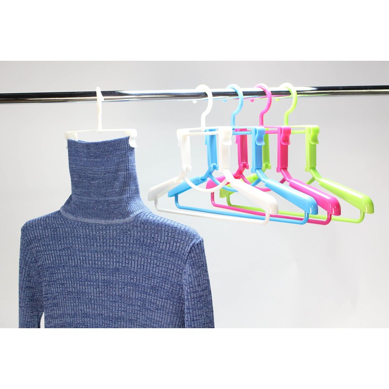 シンコハンガー(Shinkohanger) ハイネックハンガー 「Livido」 1本組 肩幅伸縮 幅42~54cm ネック伸縮8~14cm 回転フック パールブルー日本製