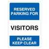 V Safety Reserved Parking For Visitors Please Keep Clear 210
