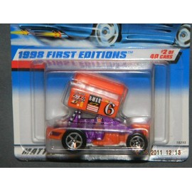 Hot Wheels Mattel 1998 First Editions 1:64 Scale Orange Dodge Slideout Die Cast Car #002