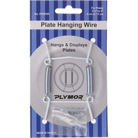 Plymor White Vinyl Finish Wall Mountable Plate Hanger, 3.125" H x 1.75" W x 0.5" D (For Plates 3.5" - 5")