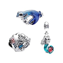 PHCLASY Summer Beach, Ocean, Animal Charms, Fit Bracelets, Necklaces and European Snake Chain, Great Gifts for Women for Holidays / Birthdays, Cubic Zirconia