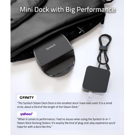Syntech Mini Dock Compatible with Steam Deck/Steam Deck OLED/ROG Ally/Legion Go, 6-in-1 Docking Station with HDMI 2.0 4K@60Hz, Gigabit Ethernet, 3 x USB 3.0, PD Charging Stable Round Doc