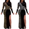 PORRCEY Hot Diamond Craft Sexy Long Sleeve Dress Sexy Dress