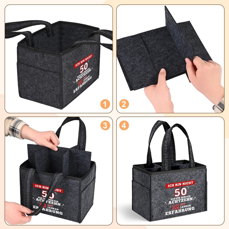 Alishomtll Birthday Gift Bottle Bag for Men, gray, Handbag holder