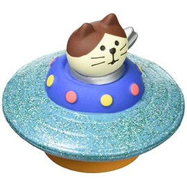 Deco Corporation Concombre UFO Cat Size: Approx. W 2.2 x D 2.2 inches (5.6 x 5.6 x 4.8 cm) ZCB-79354