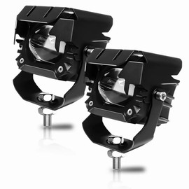 Geallmg Faros De Lupa Moto Con De Color Doble 180w Para Auto, luces auxiliares para motocicleta/camión/coche/ATV/SUV/barco/carretilla elevadora/tractor 6000 lm, color ámbar/amarillo blanco, 2pcs