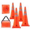RoadHero 28 Inch 4 Pack Collapsible Traffic Safety Cones, Multi