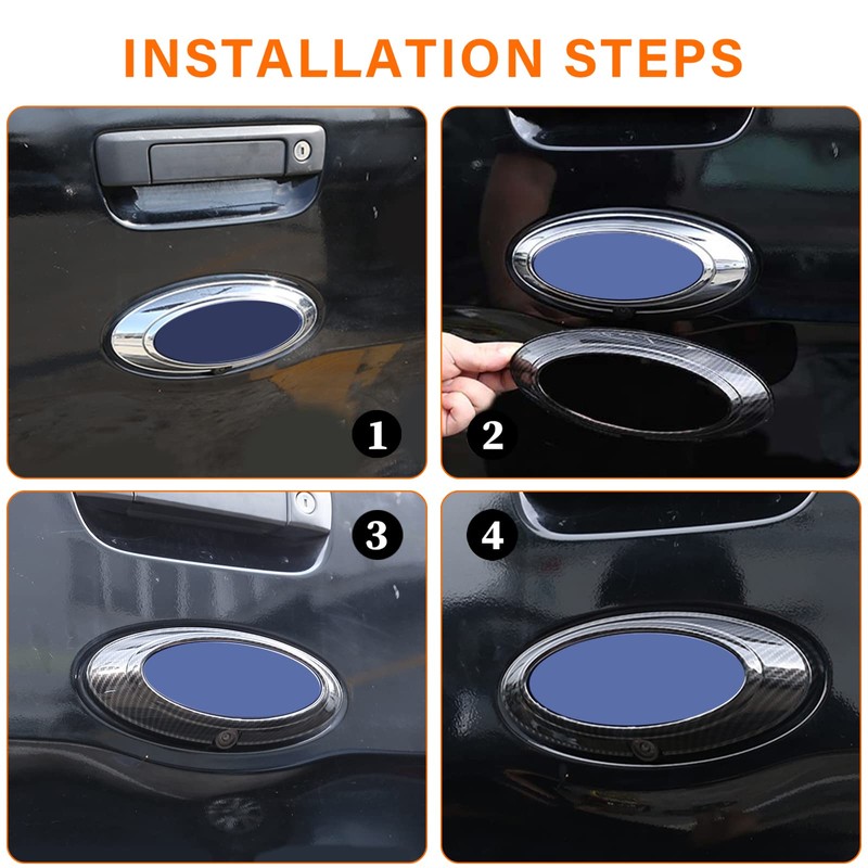 DIYUCAR ABS Plastic Car Rear Badge Ring Logo Frame Cover