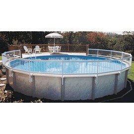 Vinyl Works 24-Inch White Economy Resin Above-Ground Pool Fence Kit B - 3 Sections