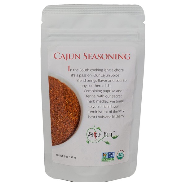The Spice Hut Organic Cajun Seasoning, Spicy Flavors of New Orleans & Louisiana, 2 ounce