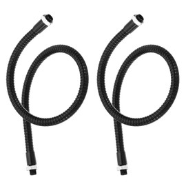 PATIKIL 19.7" Universal Gooseneck Hose, 2 Pcs M10 Fine Thread Bendable Metal Hose Flexible Arm Tube Extension for Lamp, DIY Equipment, Black