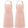 Syntus 2 Pack 100% Cotton Adjustable Bib Apron with 2