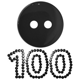 100 X Black Buttons 11MM, Ideal for Sewing, Crafting, DIY Cards and Ornaments etc