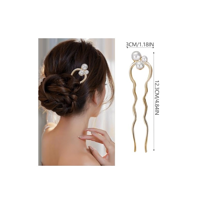 Paquete De 6 Horquillas Para El Pelo De Metal Dorado