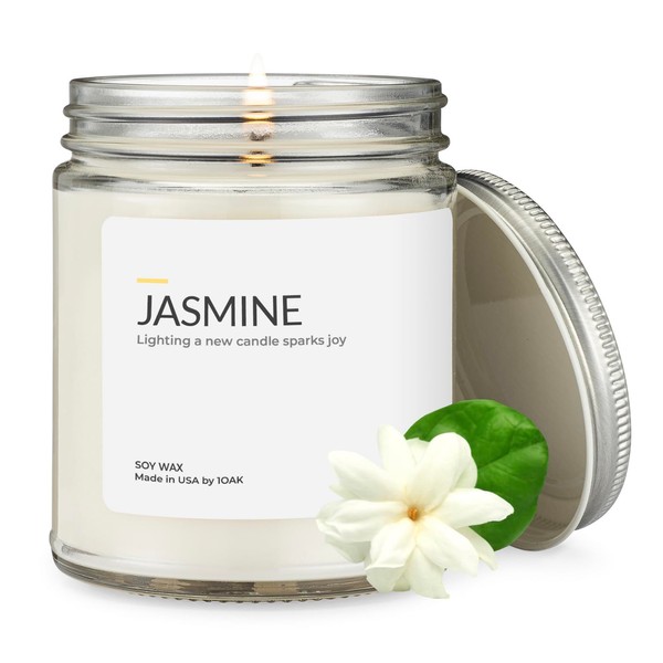1OAK Soy Wax Scented Candles (Jasmine) - Soy Candles for
